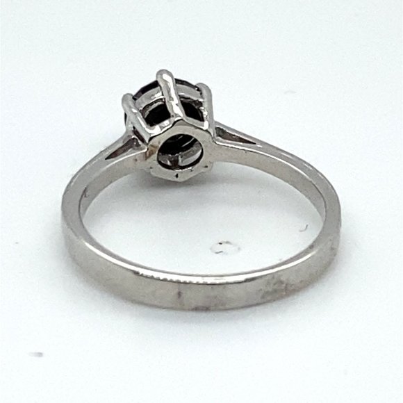Black Diamond 1.03ct Solid 14K White Gold Ring - Picture 6 of 7